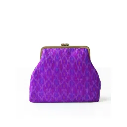 Praccessorii Ikat Collection Clutch With Detachable Strap - Purple image 2