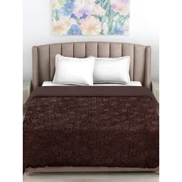 FABINALIV Coffee Floral Mild Winter 500 Gsm Embossed Woollen Double Bed Comforter King image 2