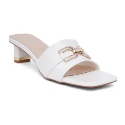 Sherrif Shoes Women White Sandal Heels image 2