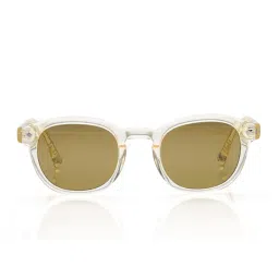 Shisen Fox Unisex Arias Kitsune Acetate Yellow Round Uv Coating Full Rim Sunglass-Asg12 (49)-image-92