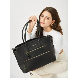 FARGO Ornate Black Tote Bag with Detachable Strap (S) image 2