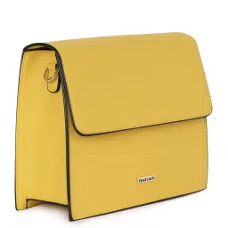 fastrack accessories Yellow Solid PU Structured Sling Bag For Women image 2