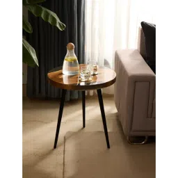 Wewood Round Coffee Table Acacia Wood With Translucent Resin Finish image 2