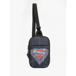 Bewakoof Official Dc Unisex Black Man Of Steel Printed Sling Bag image 2