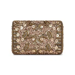 Tarini Nirula Bronze Burst Embellished Clutch With Detachable Strap image 2