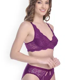 AROUSY Self-Design Cotton Non-Padded Lingerie Set image 3