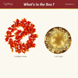 Special You Maple Artificial Vines for Decor with Fairy Light for Aesthetic Room Decor (Pack Of 6) image 2