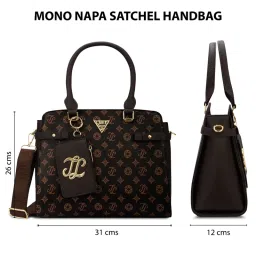 Lavie Signature Pink Womens Mono Napa Satchel Bag (M) image 4