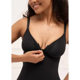 Underneat Women Seamless Stretchable Full Body Shaper with Front Zip Black image 3