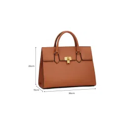 MIRAGGIO Brown Diana Satchel Bag with Detachable Strap image 3