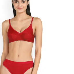 PIBU Pack of 3 Cotton Bra With Brief image 2