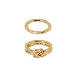 Accessorize London Women Gold Knot Rings Pack of 2 image 3
