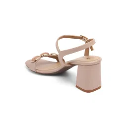 PEPPER Women Block Nude Sandal Heels image 3