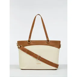 FARGO Arden Beige Tote Bag 14' Laptop Compartment with Detachable Strap (S) image 3