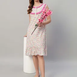 SEPHANI Women Pink Nightdress image 3