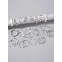 Jewels Galaxy Silver Plated Stackable Rings (Pack of 22) image 3