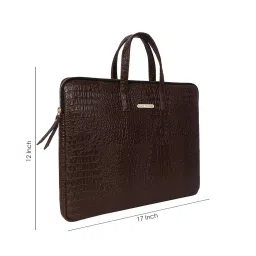 Bagsy Malone Vegan Leather Crocodile Print Unisex Laptop Bag image 3