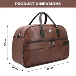 NFI Essentials Large Leather 20 Inch Duffle Brown Bag for Travel Men and Women Brown image 4