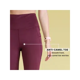 Kica High-Waist Flare Pants in Kica SKN Sculpting Stretch Fabric with Pockets Burgundy image 4
