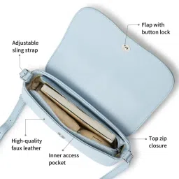 fastrack accessories Fastrack Blue Solid On The Go Sling Bag image 4