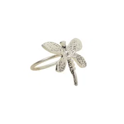 Accessorize London Women Silver Dragonfly Ring image 4