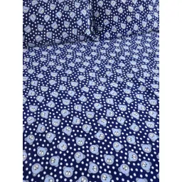 FABINALIV Navy Blue Cartoon Woollen King Size Double Bedsheet With 2 Pillow Covers image 4