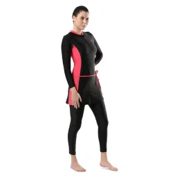 Speedo Women's Endurance10 Two Piece Full Body Suit Swimwear - Black & Raspberry Fill image 5