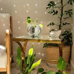 Ecofynd 6 Hanging Disco Ball Glass Planter with Macrame Plant Hanger White image 4