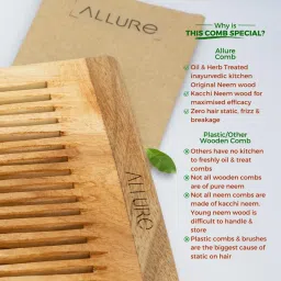 Allure Wooden Neem Comb CS-01 - Pack of 2 image 4