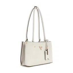 guess fashion Guess Off White Solid Meridian Shoulder Bag image 4