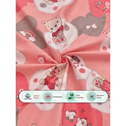 FABINALIV Orange Cartoon Print 100% Cotton King Size Double Bedsheet With 2 Pillow Covers image 4