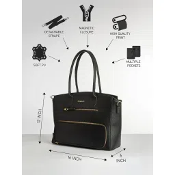 FARGO Ornate Black Tote Bag with Detachable Strap (S) image 4