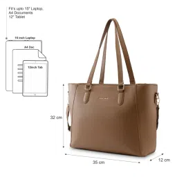 fastrack accessories Fastrack 15 Laptop Tote Bag In Tan image 4