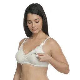 Inner Sense Organic Cotton Antimicrobial Laced Nursing Bra Pack of 3 - Multi-Color image 4