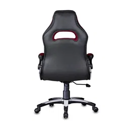 furniturstation Niagara Swivel Study Chair With Headrest in Black & Maroon Colour image 4