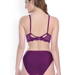 AROUSY Self-Design Cotton Non-Padded Lingerie Set image 5