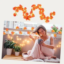 Special You Maple Artificial Vines for Decor with Fairy Light for Aesthetic Room Decor (Pack Of 6) image 4