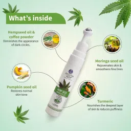 Ayouthveda Hemp Seed Under Eye Gel with Cooling Massage Roller Dark Circles & Wrinkles Skin image 5
