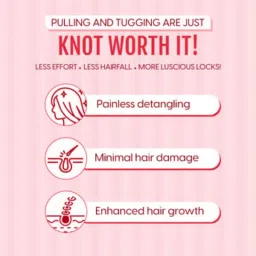 Matra Detangling Hair Brush Vented Comb - Wet Detangler With Spacing Clip (Any Color) image 5