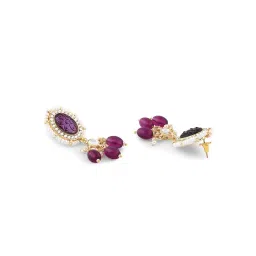 Zaveri Pearls Purple Stones Beads Necklace Earring Ring Maangtikka Set-ZPFK15361 image 5