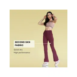 Kica High-Waist Flare Pants in Kica SKN Sculpting Stretch Fabric with Pockets Burgundy image 5