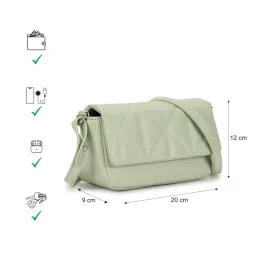 fastrack accessories Fastrack Green Textured Cloud Quilt Sling Bag image 5