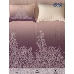 Urban Space Mauve Serene 300 Tc Cotton Bedsheets with 2 Pillow Covers (Pack of 3) image 5