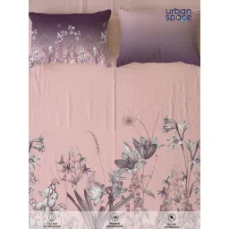 Urban Space Mauve Serene 300 Tc Cotton Bedsheets with 2 Pillow Covers (Pack of 3) image 5
