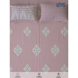 Urban Space Mauve Serene 300 Tc Cotton Bedsheet with 2 Pillow Covers (Pack of 3) (Double) image 5