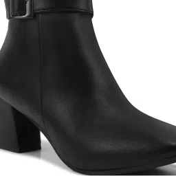 SHUZ TOUCH Women Mid Calf Block Heel Black Regular Casual Boots image 5