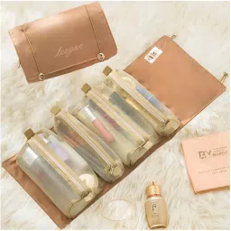 NFI Essentials Cosmetic Makeup Pouch Roll-Up Hanging Travel Organizer Bag (M) image 5