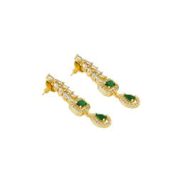 Teejh Sparky Gold Plated Green Cz Stone Necklace Set image 5