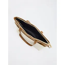 FARGO Arden Beige Tote Bag 14' Laptop Compartment with Detachable Strap (S) image 5