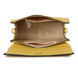 fastrack accessories Yellow Solid PU Structured Sling Bag For Women image 5